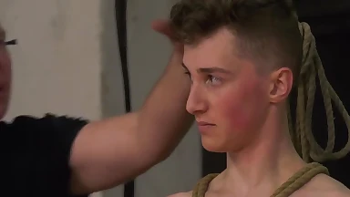 Sub twink dommed and jacked off by master until he cums intensely