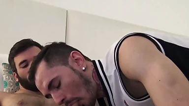 Gael worships Gonzalo's huge cock and balls