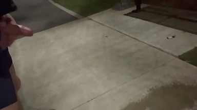 Straight guy is flashing his uncut cock in public flashing.