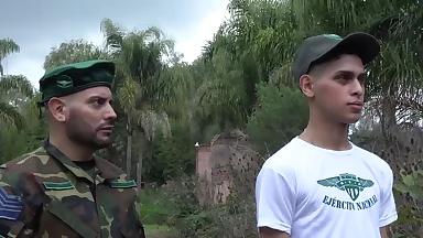 Tommy Ameal ass got drilled by Sergeant Daniel Trebol huge cock