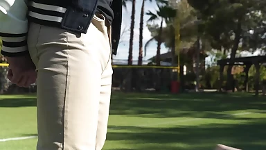 Evan Jordie plays with and flogs Siren Santiago perfect body marking him front to back