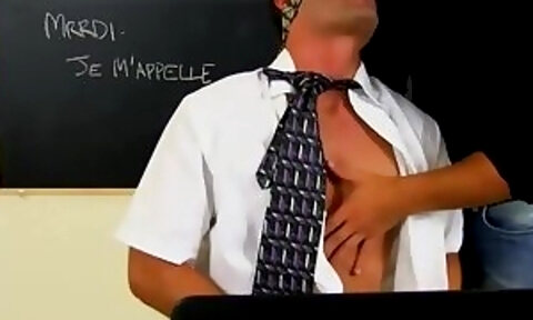 Big dicked student slides his cock in teachers tight asshole